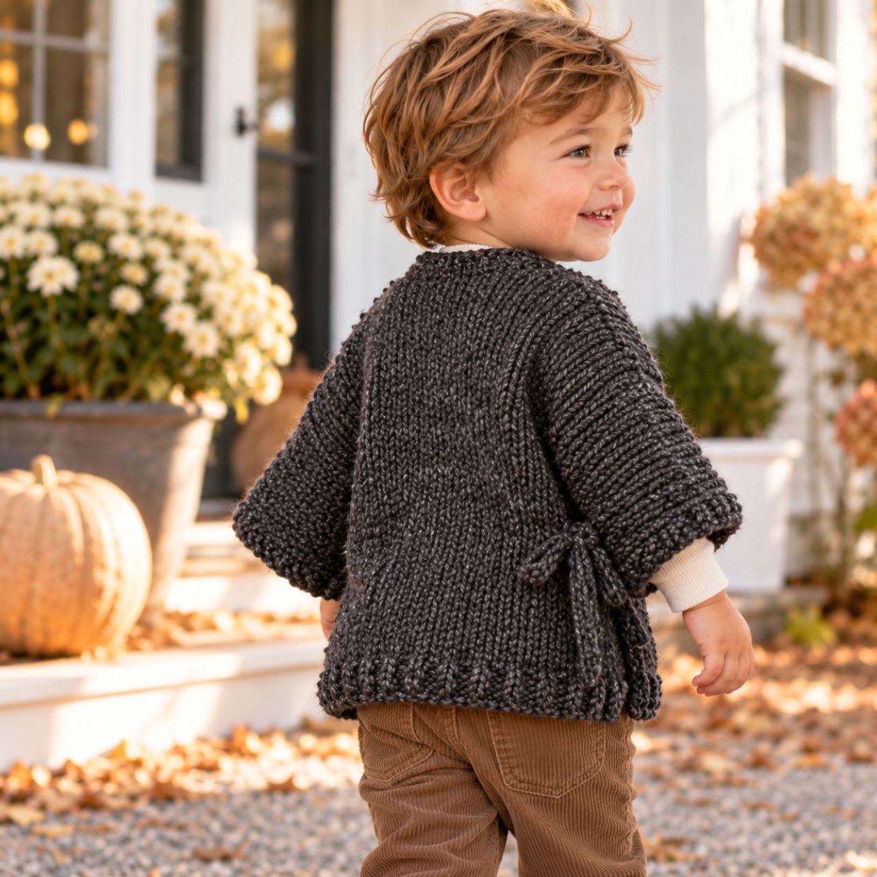 Easy Super Bulky Knit Toddler Kimono Sweater