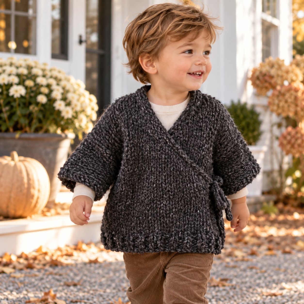 Easy Super Bulky Knit Toddler Kimono Sweater