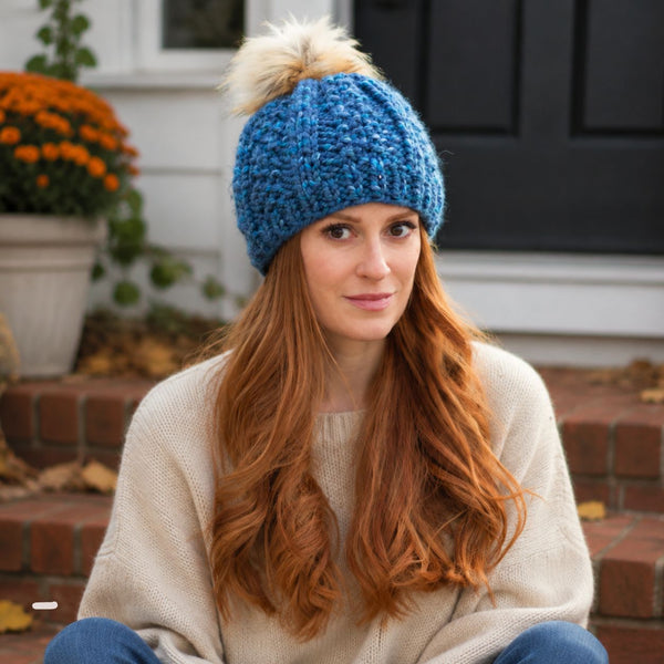 Wide Rib Hat Knitting Pattern for Women