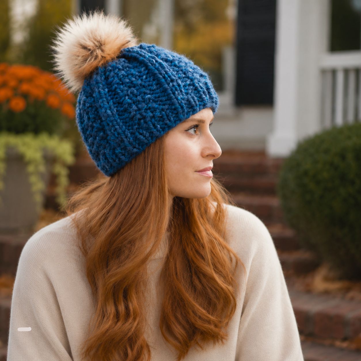 Wide Rib Hat Knitting Pattern for Women