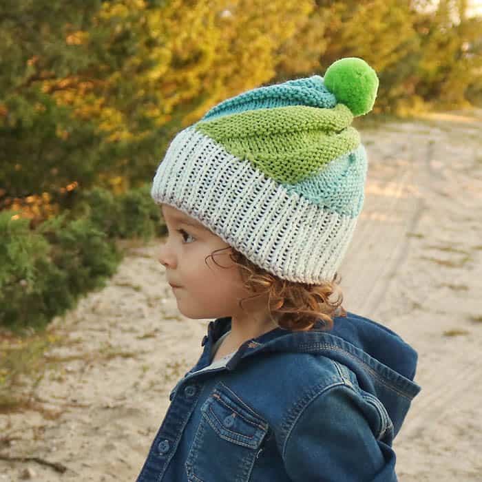 Easy Flat Knit Swirl Hat