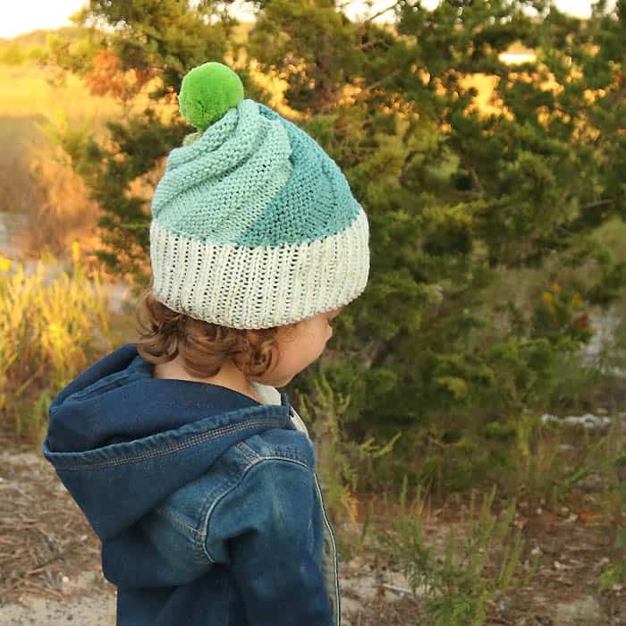 Easy Flat Knit Swirl Hat