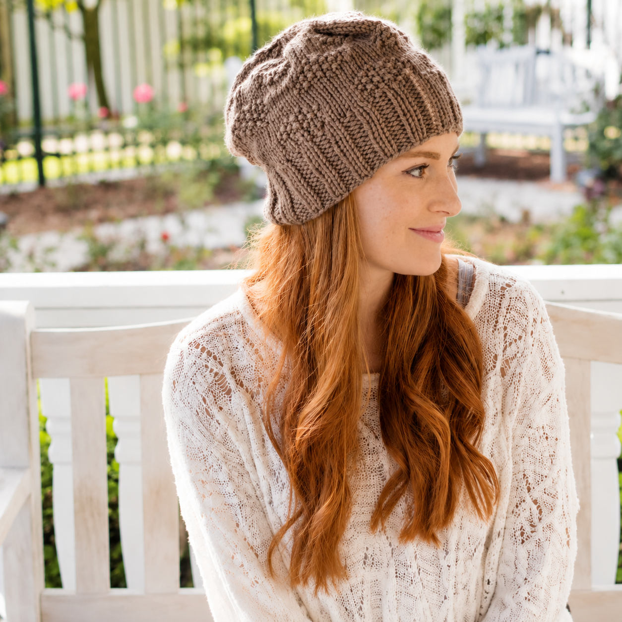 Textured Slouch Hat Knitting Pattern