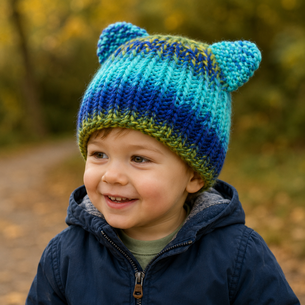 Toddler Bear Hat Knitting Pattern