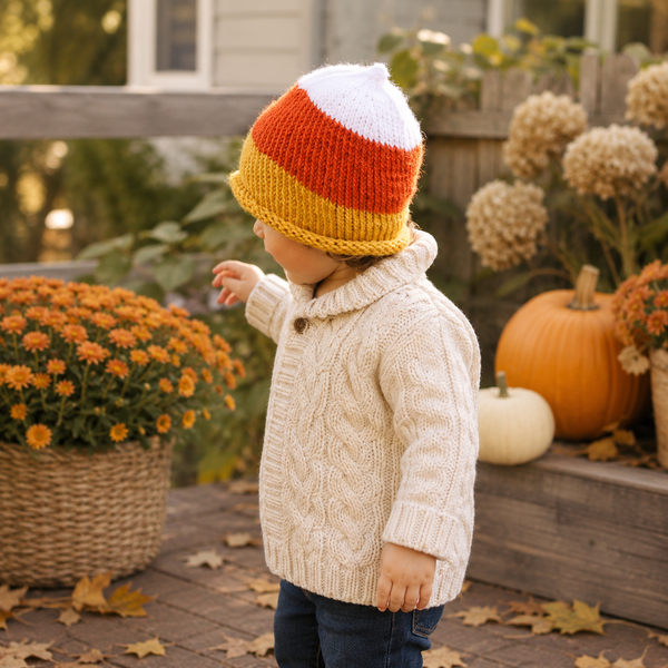 Toddler Candy Corn Hat Knitting Pattern