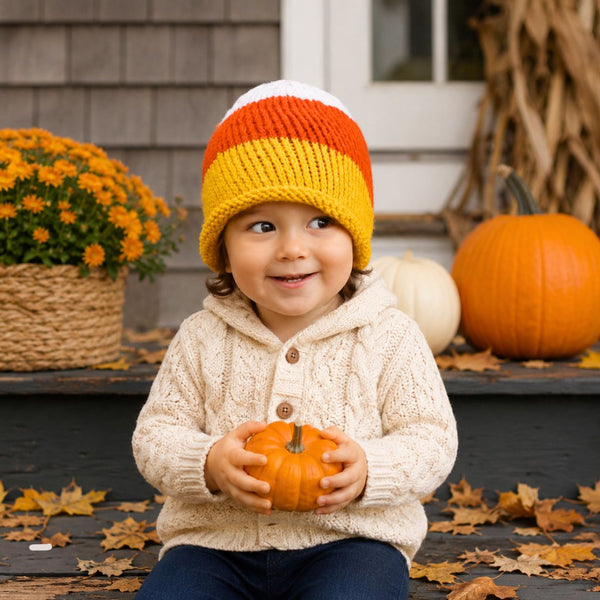 Toddler Candy Corn Hat Knitting Pattern