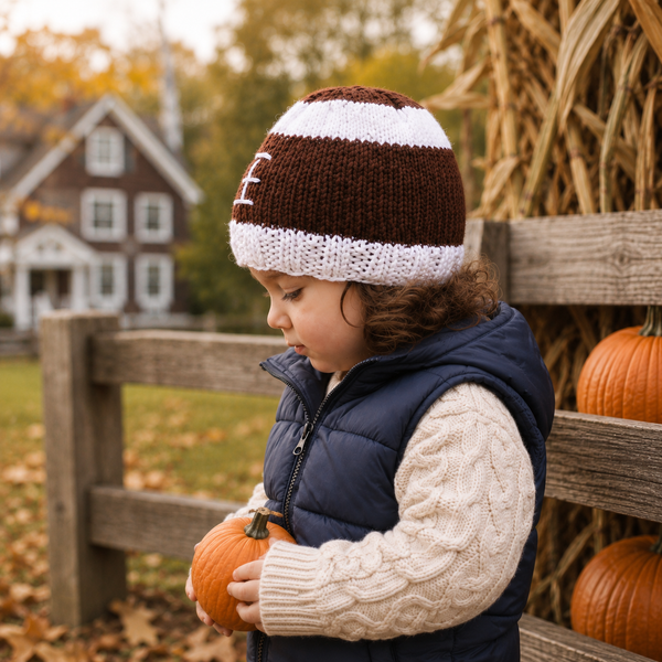 Easy Toddler Football Hat Knitting Pattern