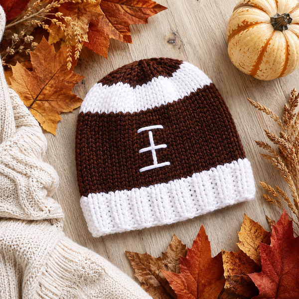 Easy Toddler Football Hat Knitting Pattern