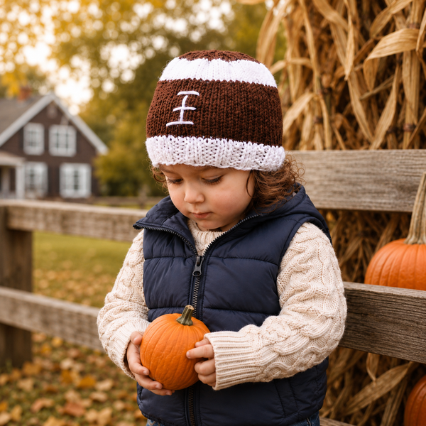 Easy Toddler Football Hat Knitting Pattern