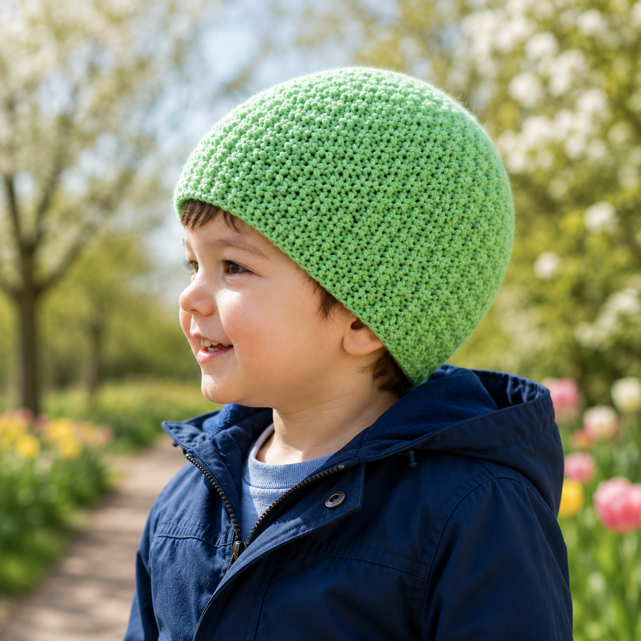 Easy Irish Moss Hat Knitting Pattern