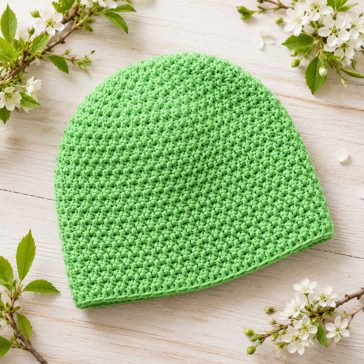 Easy Irish Moss Hat Knitting Pattern
