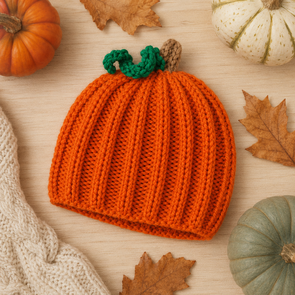 Toddler Pumpkin Hat Knitting Pattern