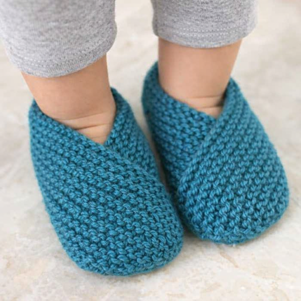Easiest Little Kid Slippers Knitting Pattern