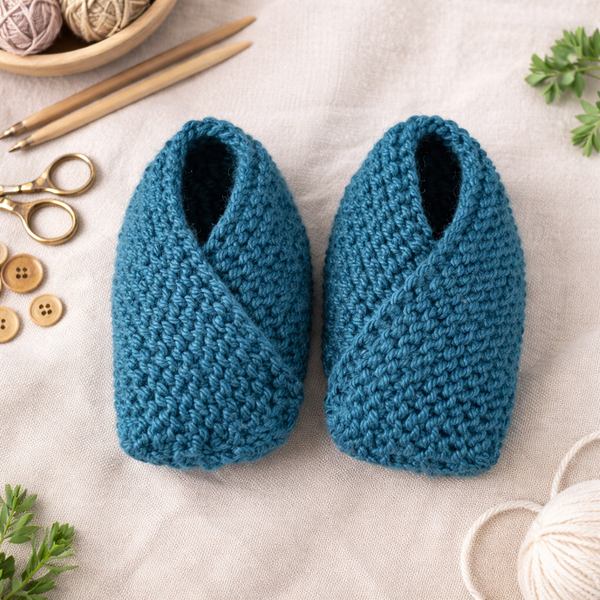 Easiest Little Kid Slippers Knitting Pattern