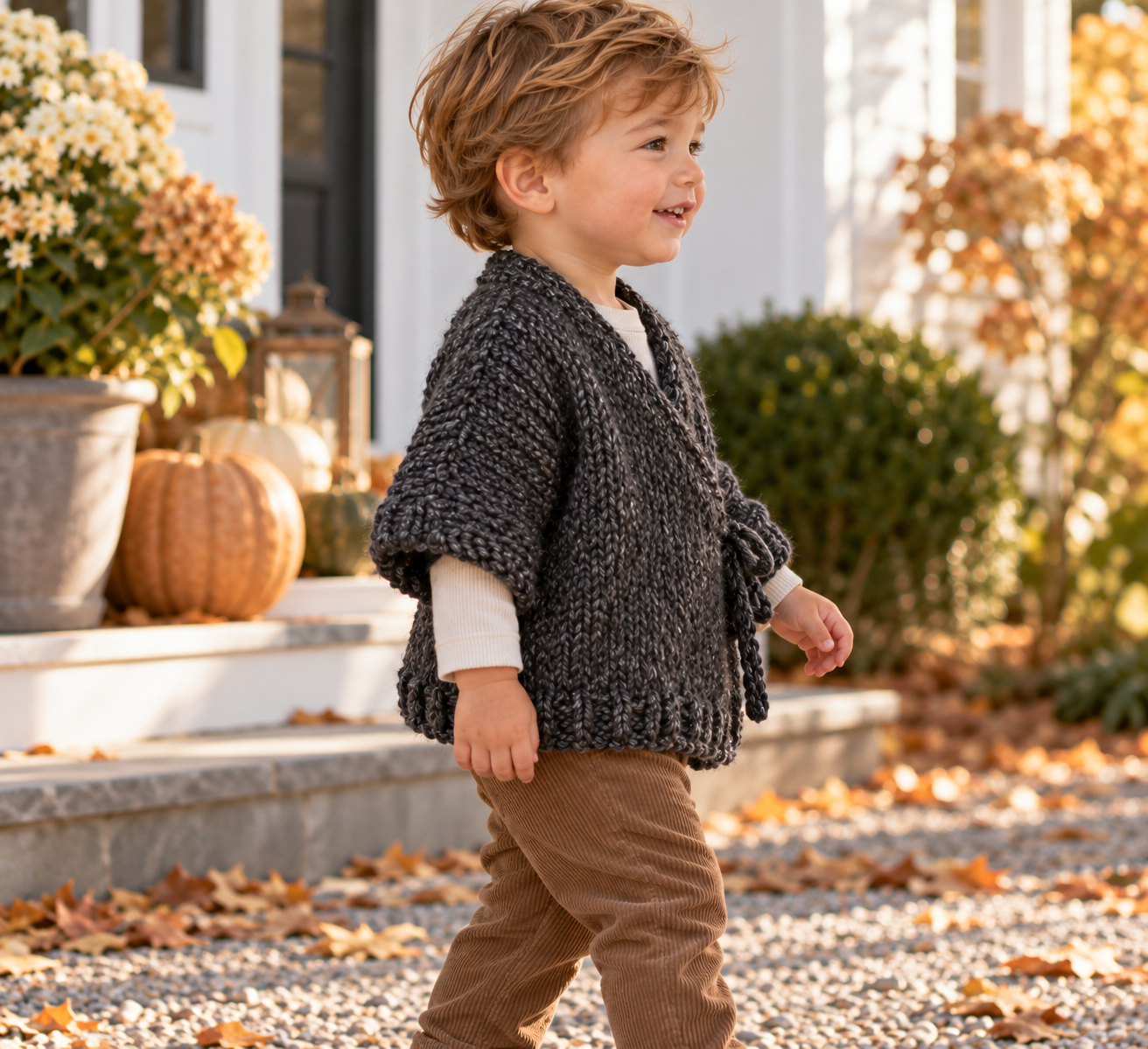 Easy Super Bulky Knit Toddler Kimono Sweater