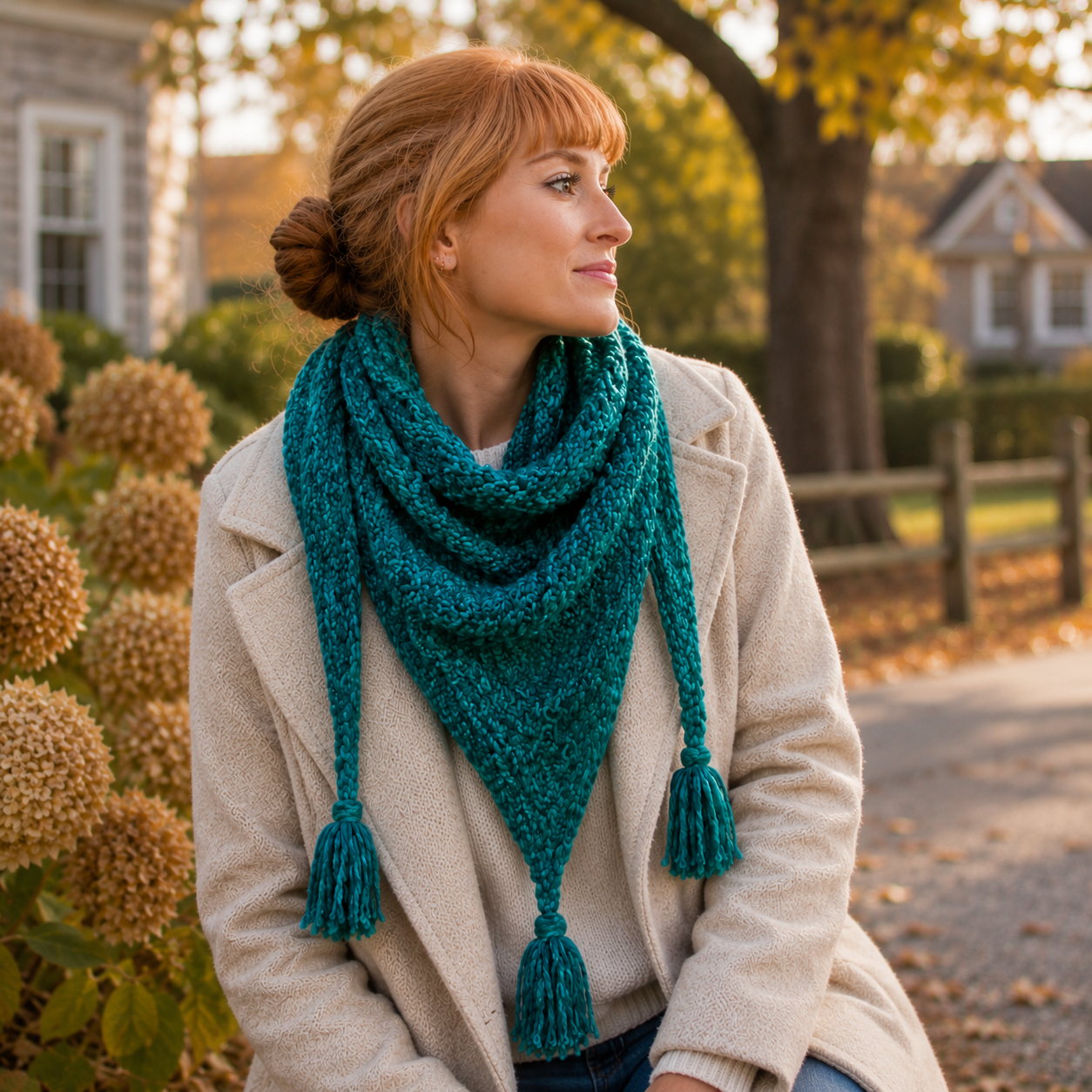Easy Triangle Scarf Knitting Pattern