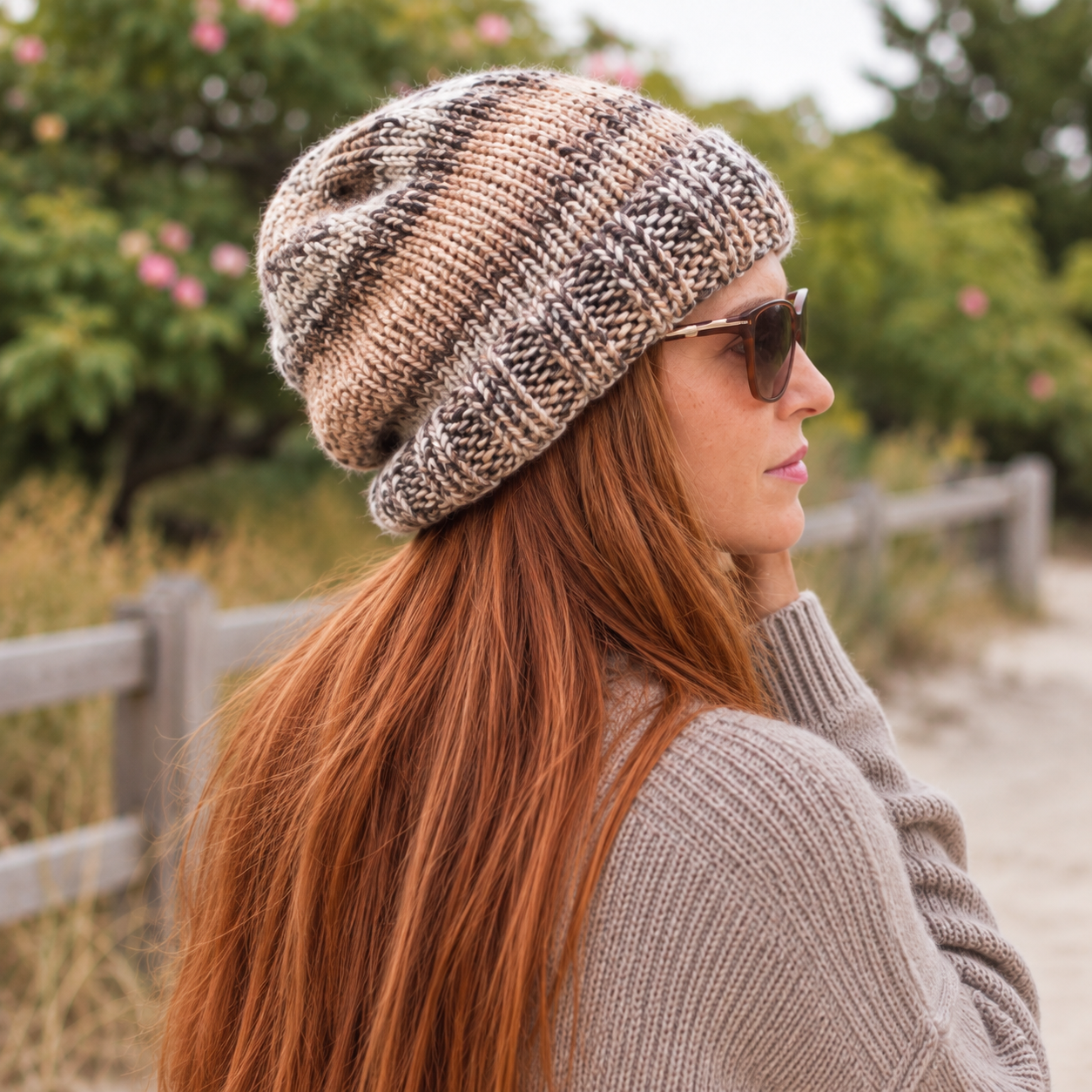 Tweed Slouch Hat Knitting Pattern