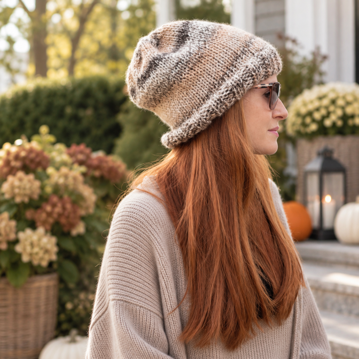 Tweed Slouch Hat Knitting Pattern