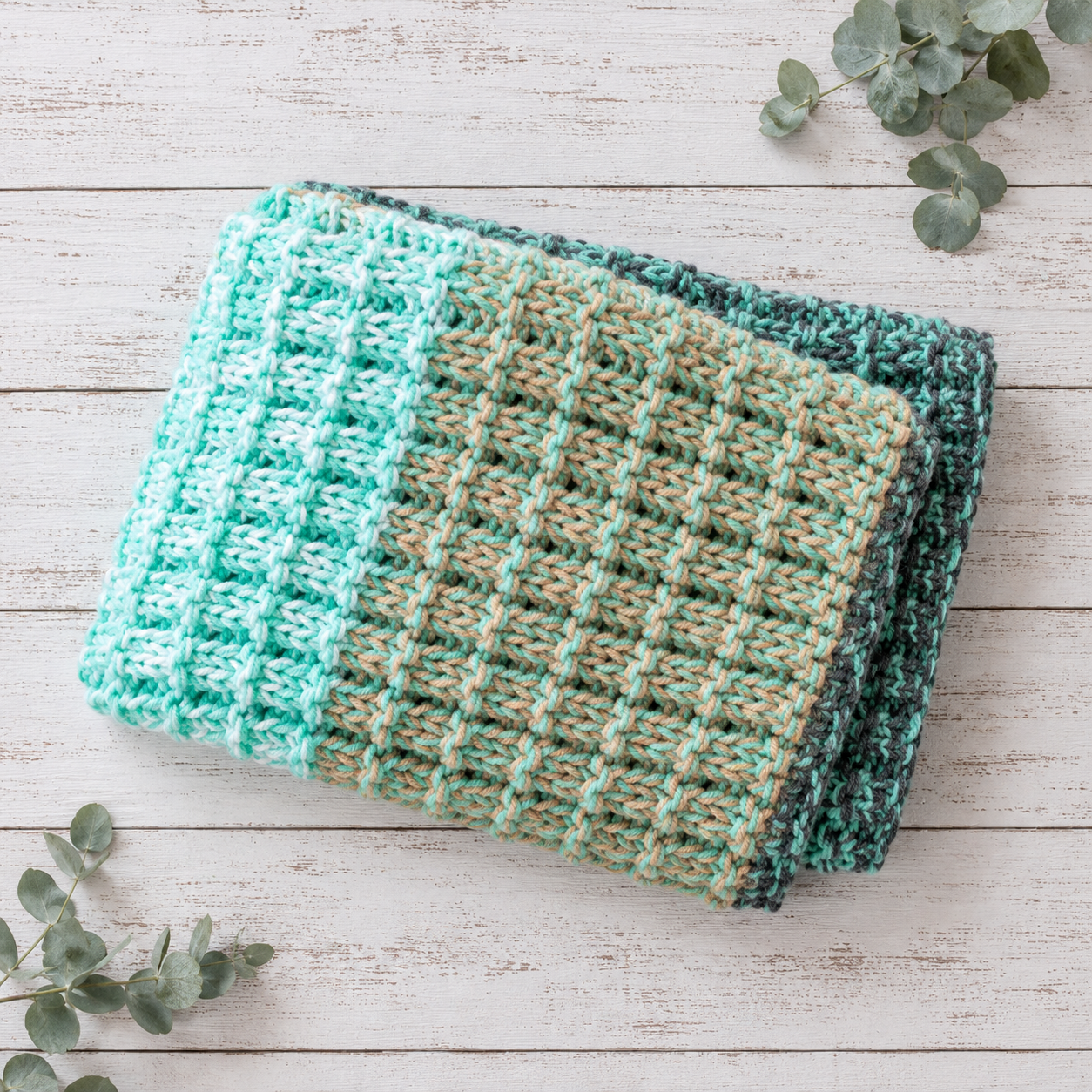 Easy Waffle Knit Throw Pattern