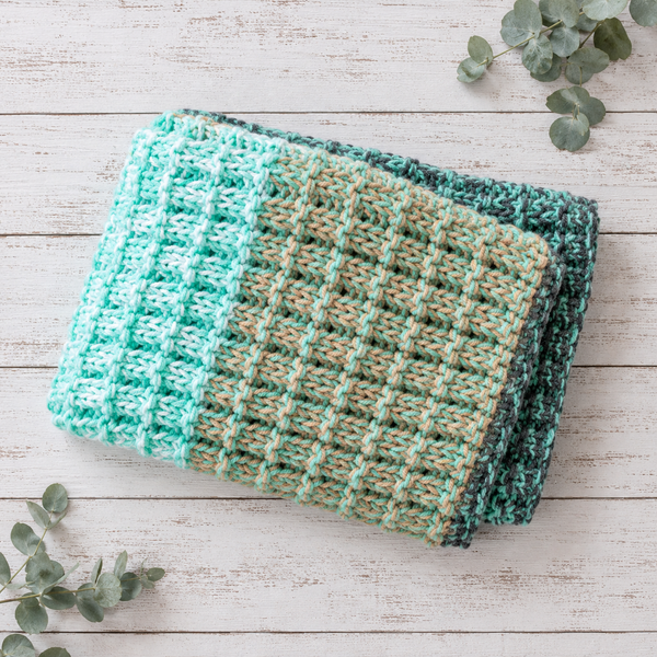 Easy Waffle Knit Throw Pattern