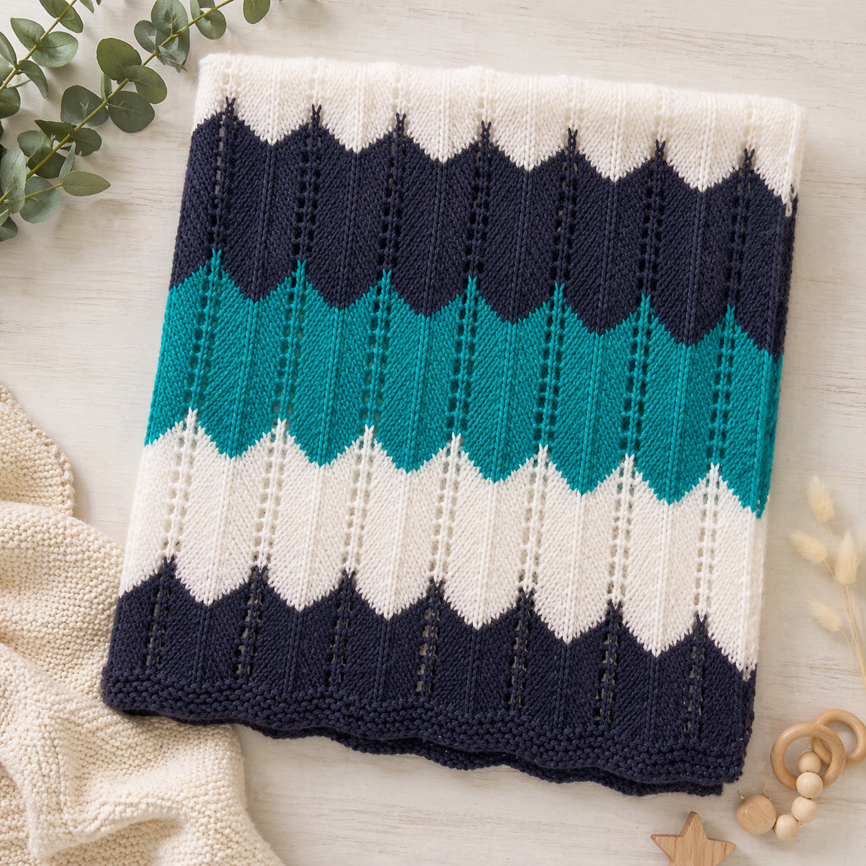 Waves Baby Blanket Knitting Pattern