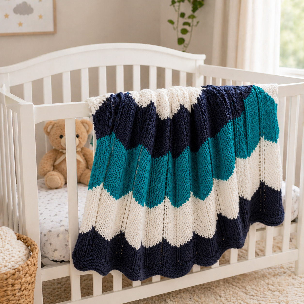 Waves Baby Blanket Knitting Pattern