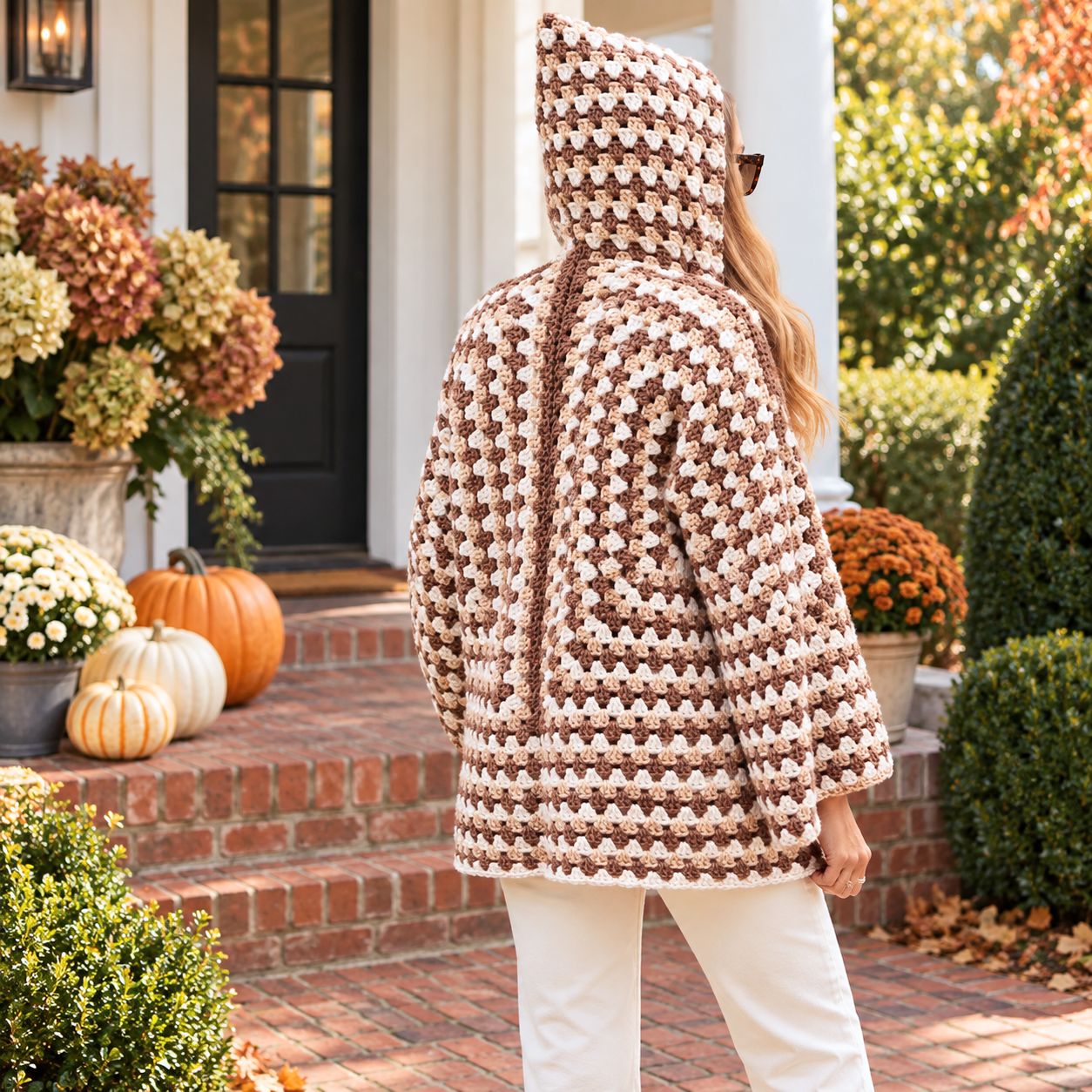 Easy Hooded Crochet Hexagon Cardigan Pattern
