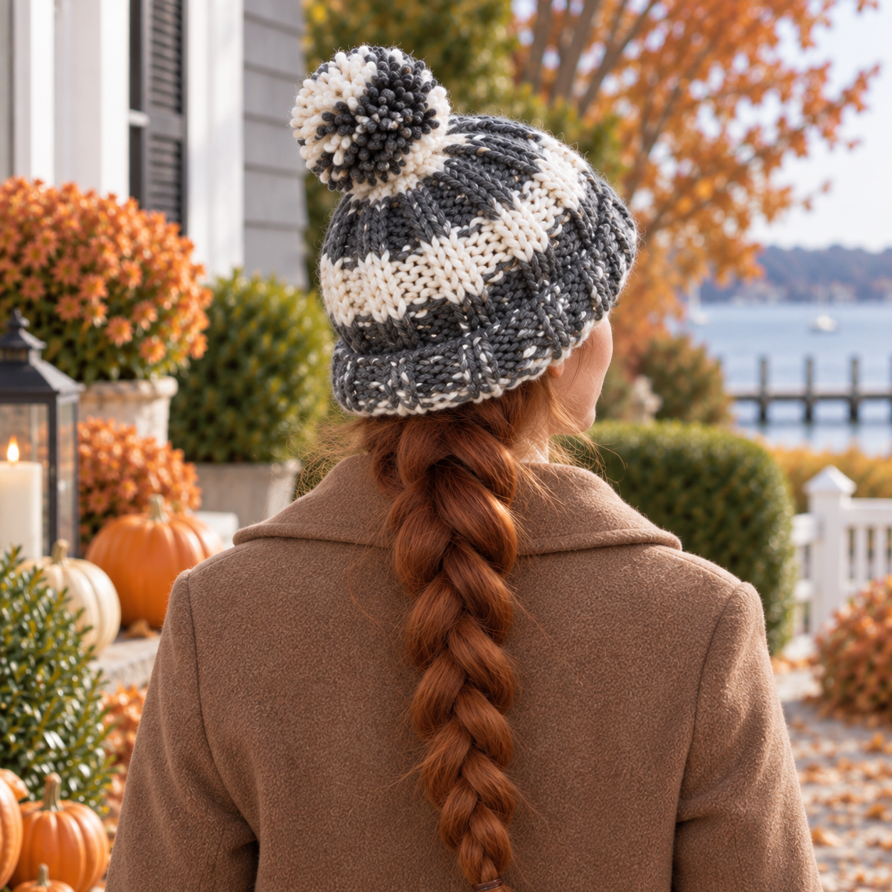 Women’s Super Bulky Striped Rib Knit Hat