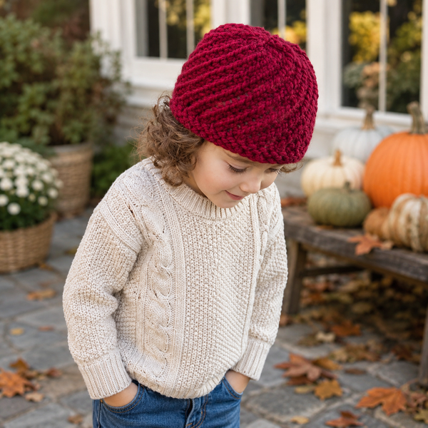 Swirl Hat Knitting Pattern for Kids