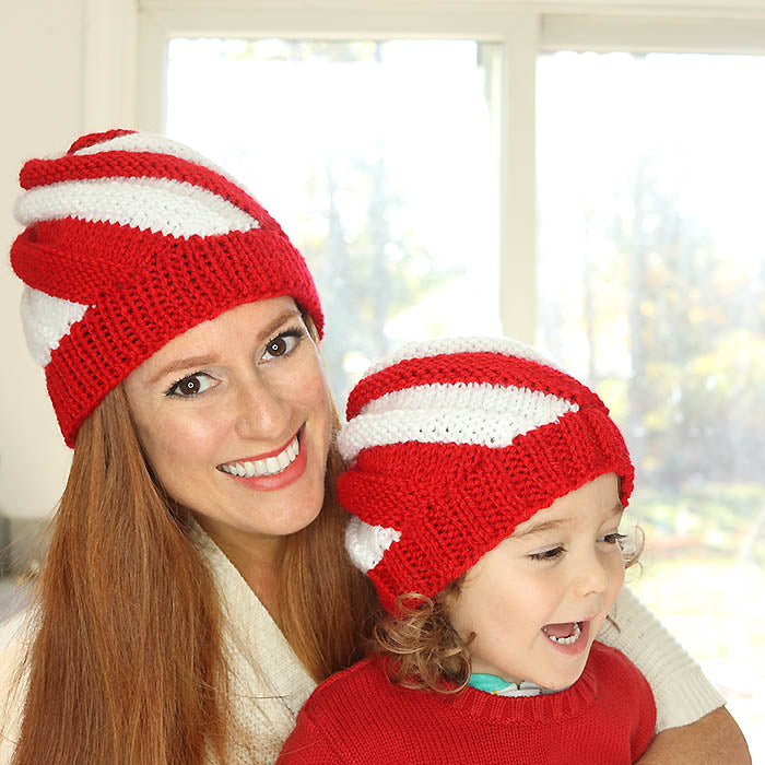 Candy Cane Swirl Hats Knitting Pattern