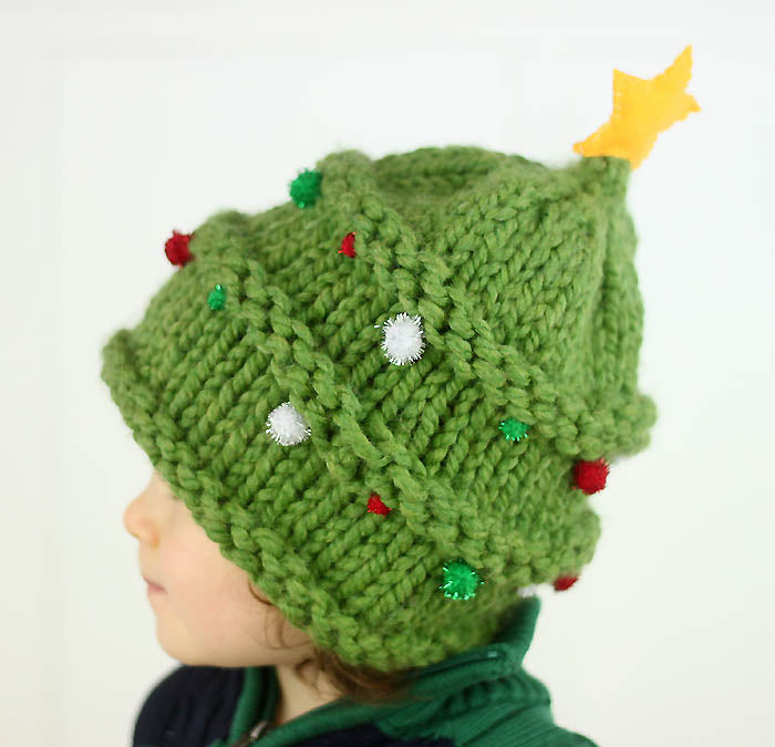 Christmas Tree Hat Knitting Pattern