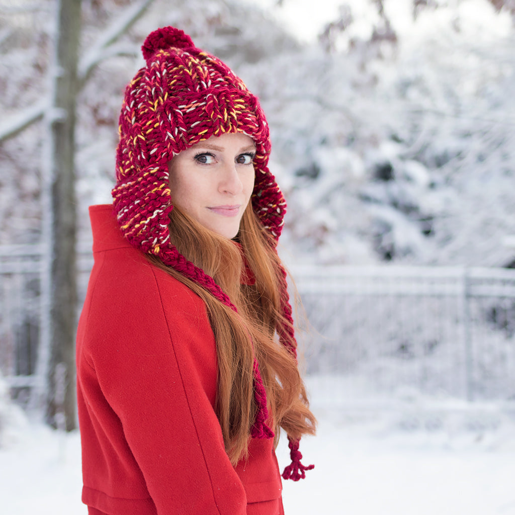 Chunky Ear Flap Hat – Gina Michele Knitting Chunky Ear Flap Hat – Gina Michele Knitting