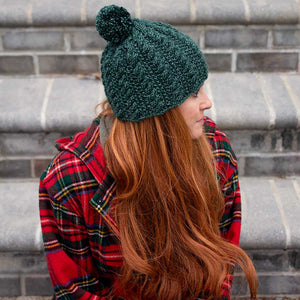 Easy Flat Knit Cable Hat