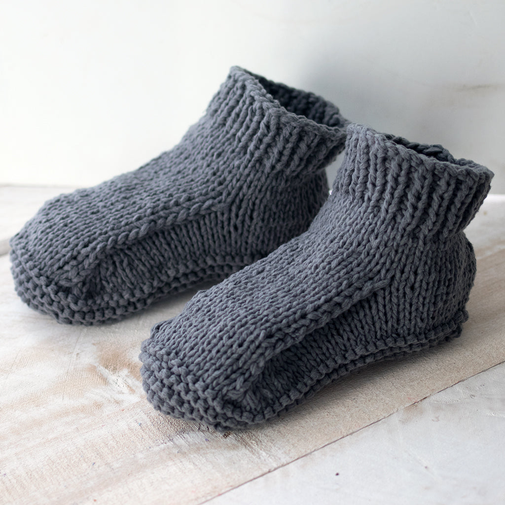 How to Knit Adult Bootie Slippers 