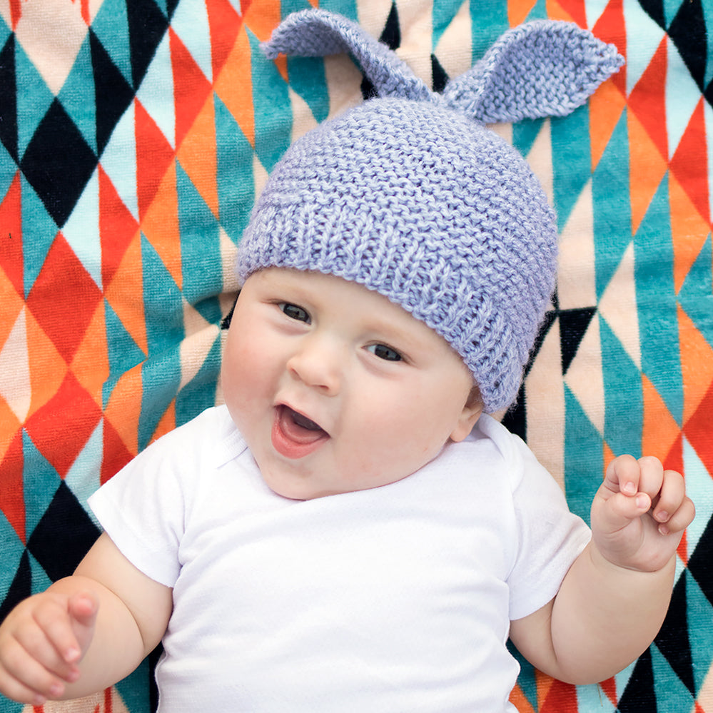 Flat Knit Bunny Hat
