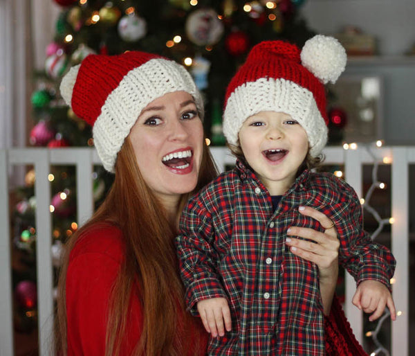 Family Santa Hats Knitting Pattern