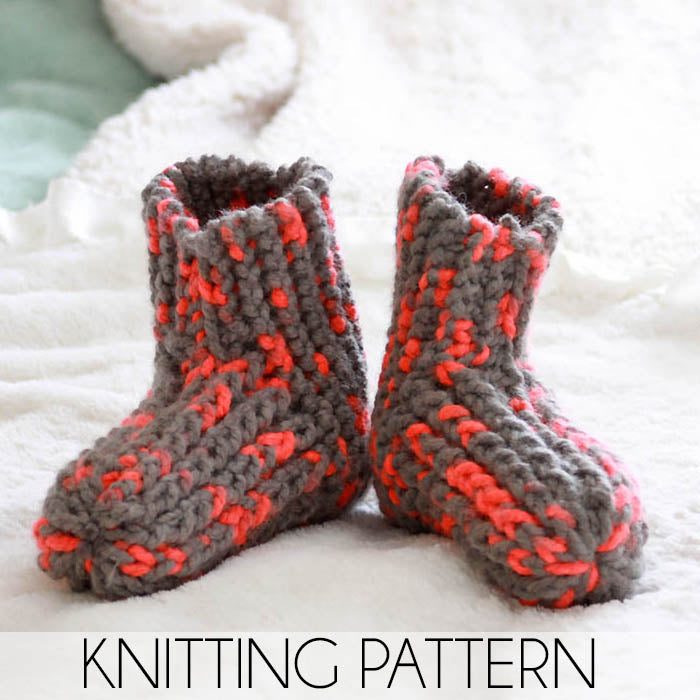 Easy Womens Slippers Knitting Pattern Gina Michele Knitting