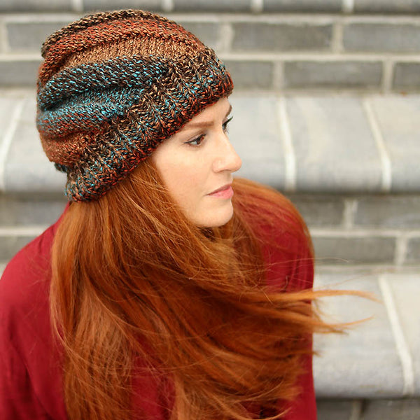 Slouchy Swirl Hat Knitting Pattern